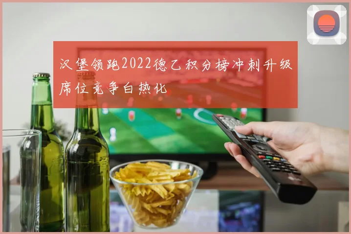 汉堡领跑2022德乙积分榜冲刺升级席位竞争白热化